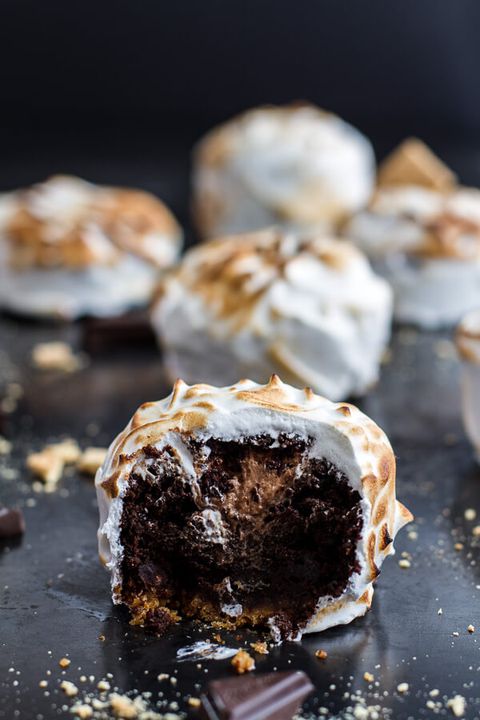 beze Encased Chocolate Mousse S'Mores Cakes