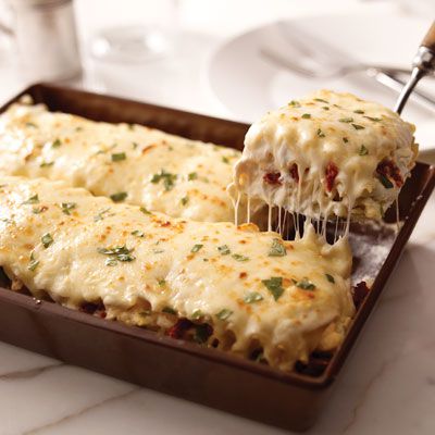 kremsi white chicken and artichoke lasagna