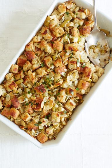 Detta festive fall stuffing is studded with fresh seasonal flavors and guaranteed to impress this Thanksgiving. Recipe: Herb and Apple Stuffing