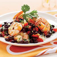 sauteed Shrimp on Warm Black Bean Salad - GHK 0208