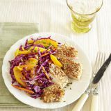 Almond-Crusted Chicken with Rainbow Slaw