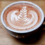 baristas at all eight locations of this cult coffeehouse (in Portland, Seattle and NYC) blend Mast Brothers Chocolate from Brooklyn with hot milk and sugar, then topped the hot chocolate with a puff of cocoa powder.