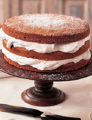 The moist and spicy layers of our Stacked Applesauce Cake need nothing more than a cool complement of cinnamon-flavored whipped cream to sandwich them together. Recipes: Stacked Applesauce CakeCinnamon Whipped Cream