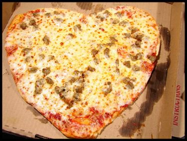 Srdce shaped pizza