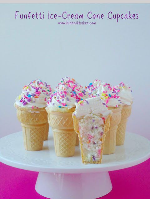 funfetti ice cream cone cupcakes