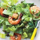 sekaný salad with shrimp and lime buttermilk dressing
