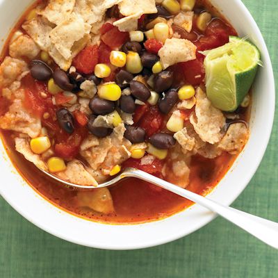 tortilla soup with black beans