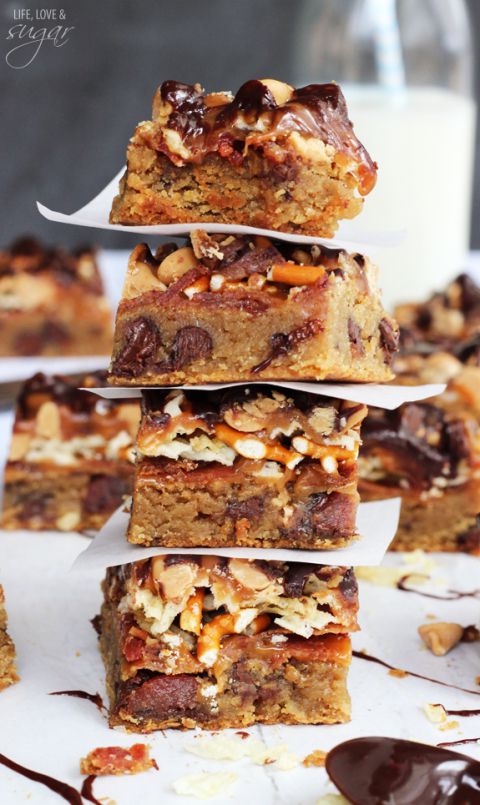bacon beer and potato chip cookie bars