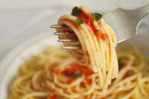 อาหารอิตาลีเส้นยาว Twirl Close-Up