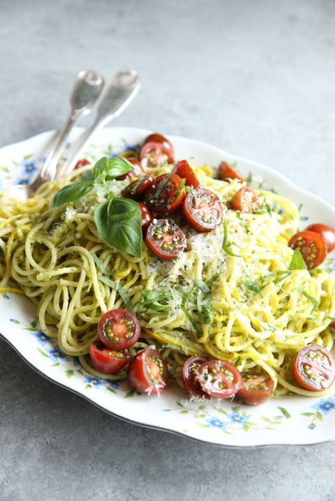 pesto Spaghetti with Summer Squash Recipe