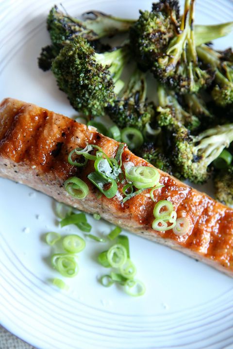 Ginger-Glazirano Salmon with Charred Broccoli Recipe