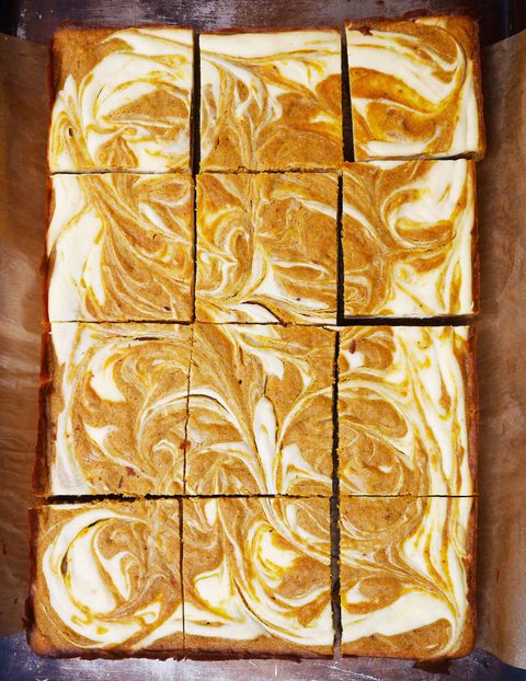 ฟักทอง Spice Blondies with Cheesecake Swirl Recipe