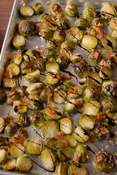 Ďalší healthy surprise—Brussels sprouts were the second most-searched recipe this year. We prefer ours roasted with bacon and drizzled with balsamic glaze.Get the recipes from Delish.