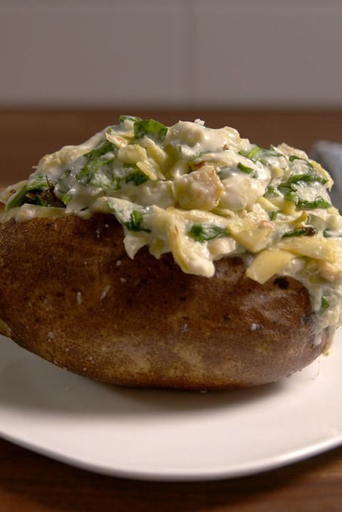 ผักขม and Artichoke Baked Potatoes horizontal