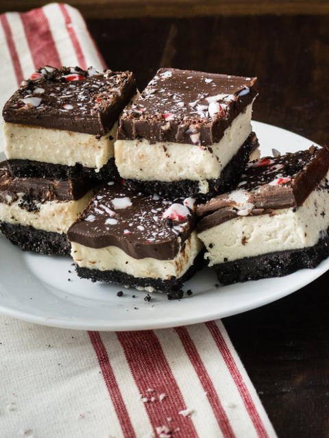 No-Bake Chocolate Peppermint Cheesecake Squares