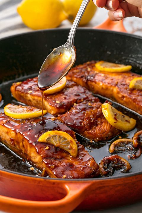Honung Garlic Glazed Salmon Vertical