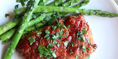 Glasade Mini Meatloaf with Asparagus Recipe