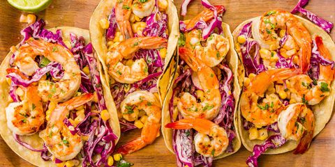 ย่าง Shrimp Tacos with Sriracha Slaw Recipe