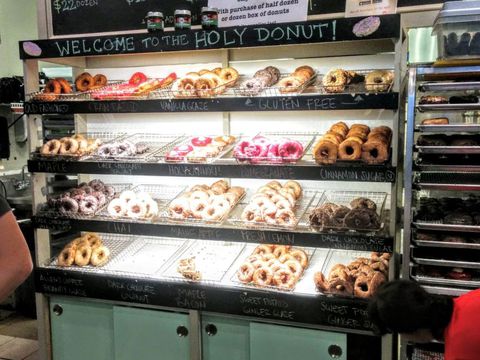 The Holy Donut display