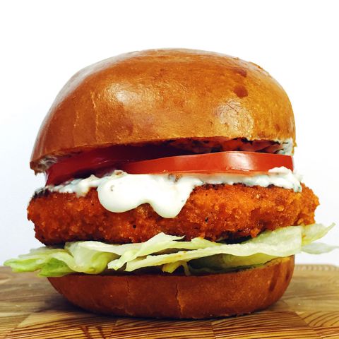 byvol Chicken Burger with Blue Cheese Ranch Recipe